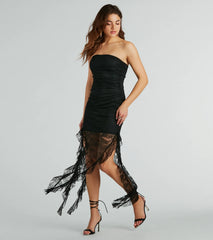 Cherished Romance Lace Ruffle Midi Dress