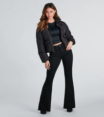 Cute Aesthetic Cargo Puffer Jacket