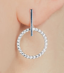 Pretty Sparkle Sterling Silver Plated Cubic Zirconia Hoop Earrings