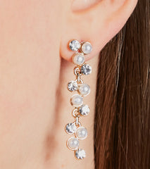 Elite Glamour Rhinestone And Pearl Jewelry Set