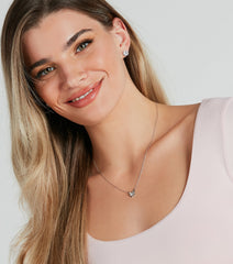 Dainty Deets Rhinestone Butterfly Charm Necklace