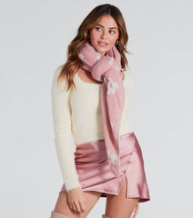 Cutest Vibe Flower Print Knit Scarf