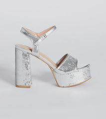 Sparkly Struts Sequin Platform Block Heels