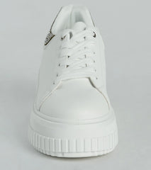 Glam Girl Sparkle Faux Leather Rhinestone Sneakers
