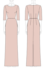 Champagne Mermaid Half Sleeves Long Mother of The Bride Dress