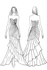 Elegant Sweetheart Ruched Ruffled Black Tie Dress