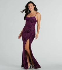Vivian Cowl Neck Mermaid Mesh Formal Dress