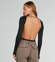 Double Take Backless Long Sleeve Bodysuit