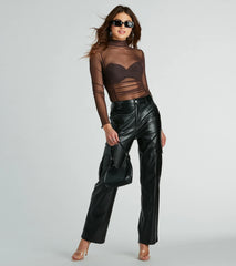 Notice Me Long Sleeve Sheer Mesh Bodysuit
