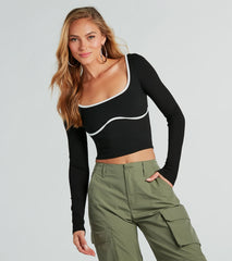 Read Between The Lines Contrast Crop Top