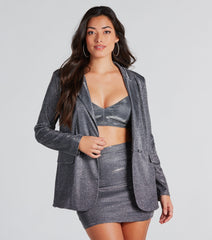 Fashionable Perfection Glitter Blazer