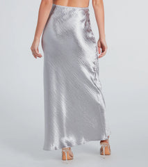 Iconic Sheen Crinkle Satin Maxi Skirt
