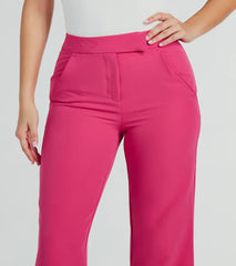 Perfectly Chic High Waist Straight-Leg Trouser Pants