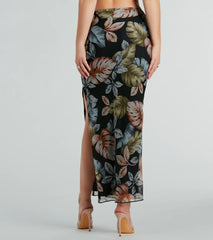 Gorgeous Getaway Tropical Print Maxi Skirt