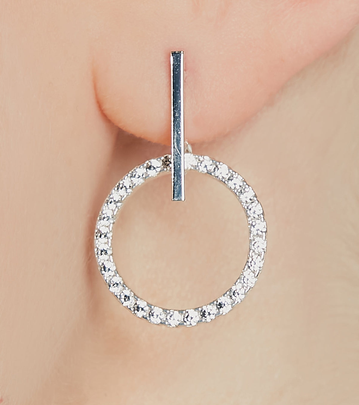 Pretty Sparkle Sterling Silver Plated Cubic Zirconia Hoop Earrings