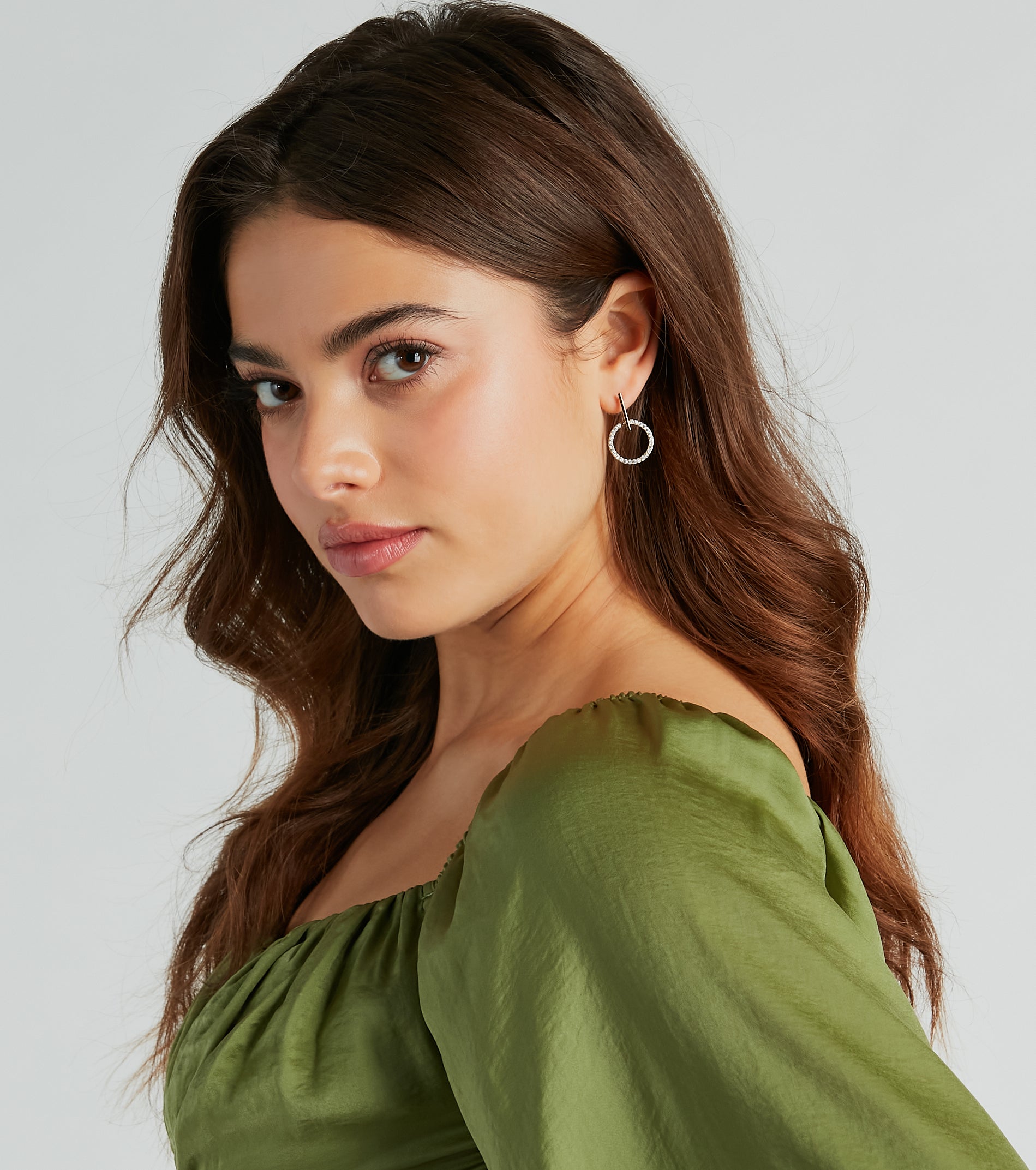 Pretty Shine 14K Gold Plated Cubic Zirconia Hoop Earrings