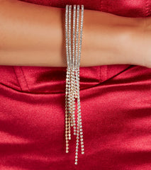 Raining Glamour Rhinestone Fringe Bracelet
