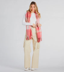 Warm Embrace Plaid Fringe Scarf