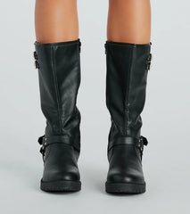 Stepped Out In Style Buckle Detail Lug Boots