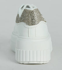 Glam Girl Sparkle Faux Leather Rhinestone Sneakers
