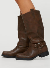 Wrecked Western Boots Brown