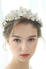 White Fairy Pearl Flower Bridal Headpiece