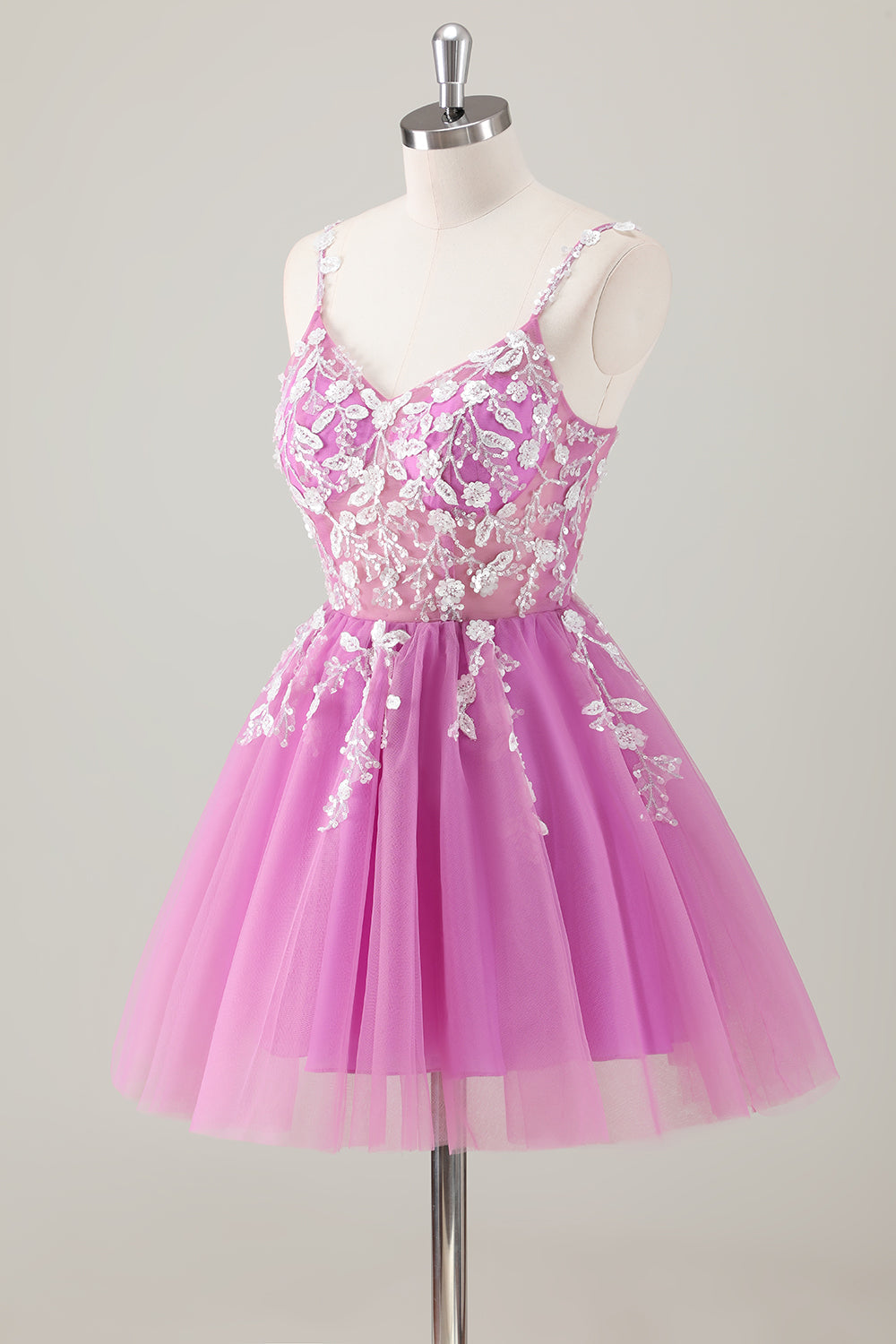Cute A Line Blush Sequined Corset Homecoming Dress
