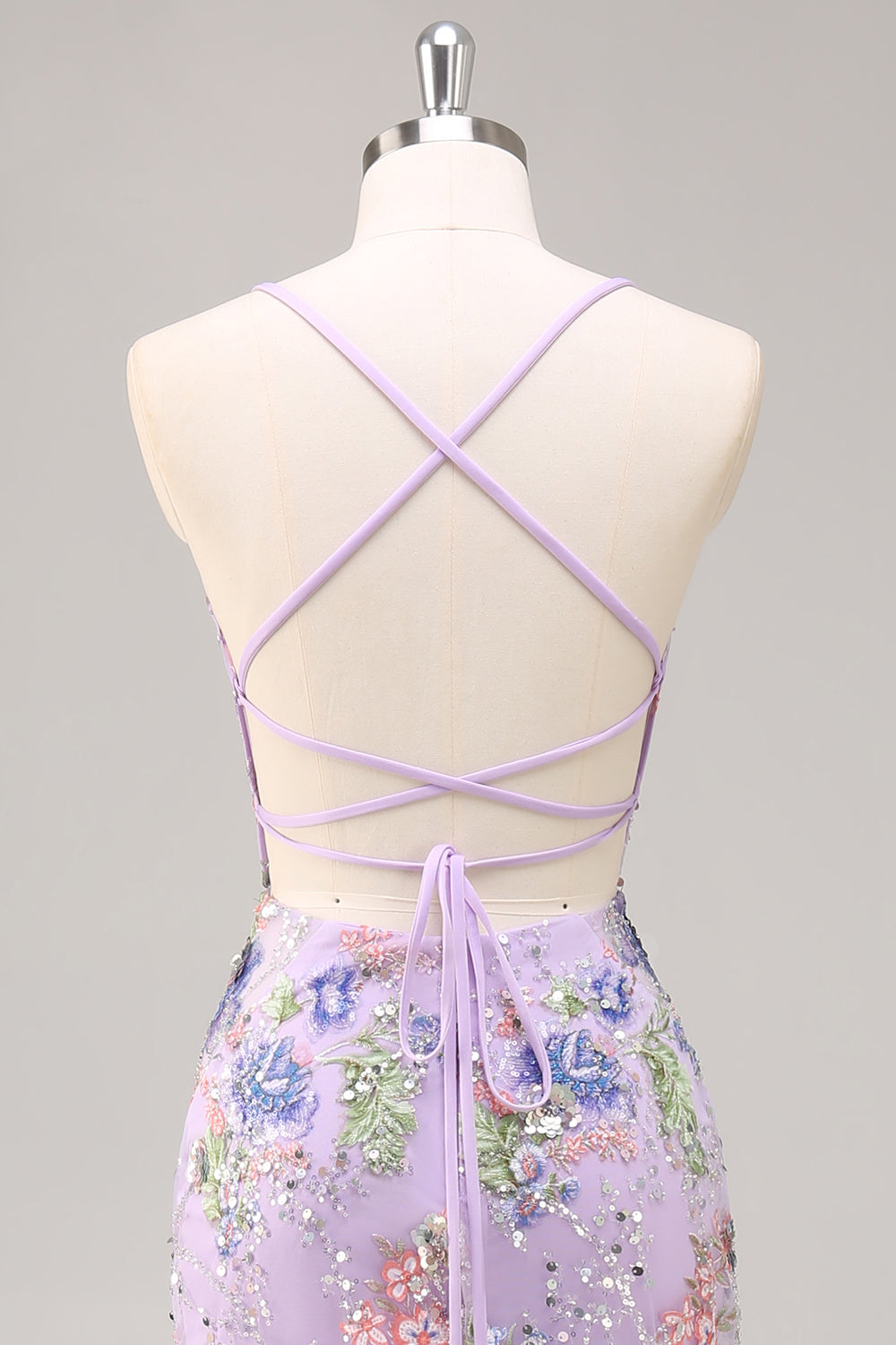 Sequins Mermaid Spaghetti Straps Pink Prom Dress with Appliques