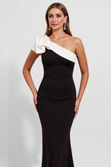 One Shoulder Mermaid Black Tie Dress