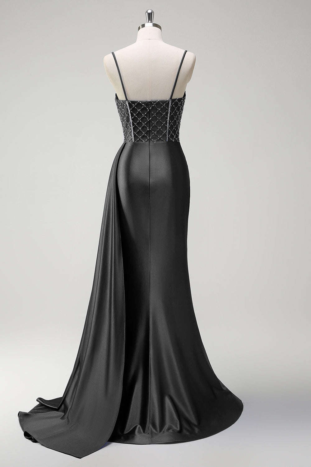 Royal Blue Mermaid Beaded Corset Prom Dress with Sash