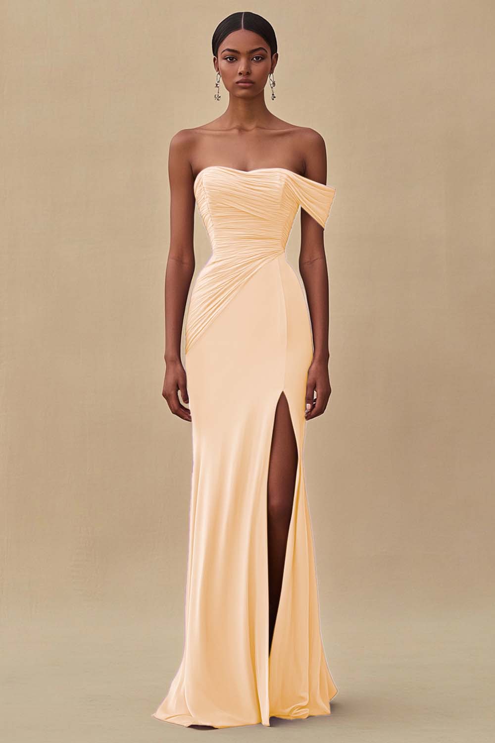 Purple Off the Shoulder Mermaid Long Formal Dress with Slit