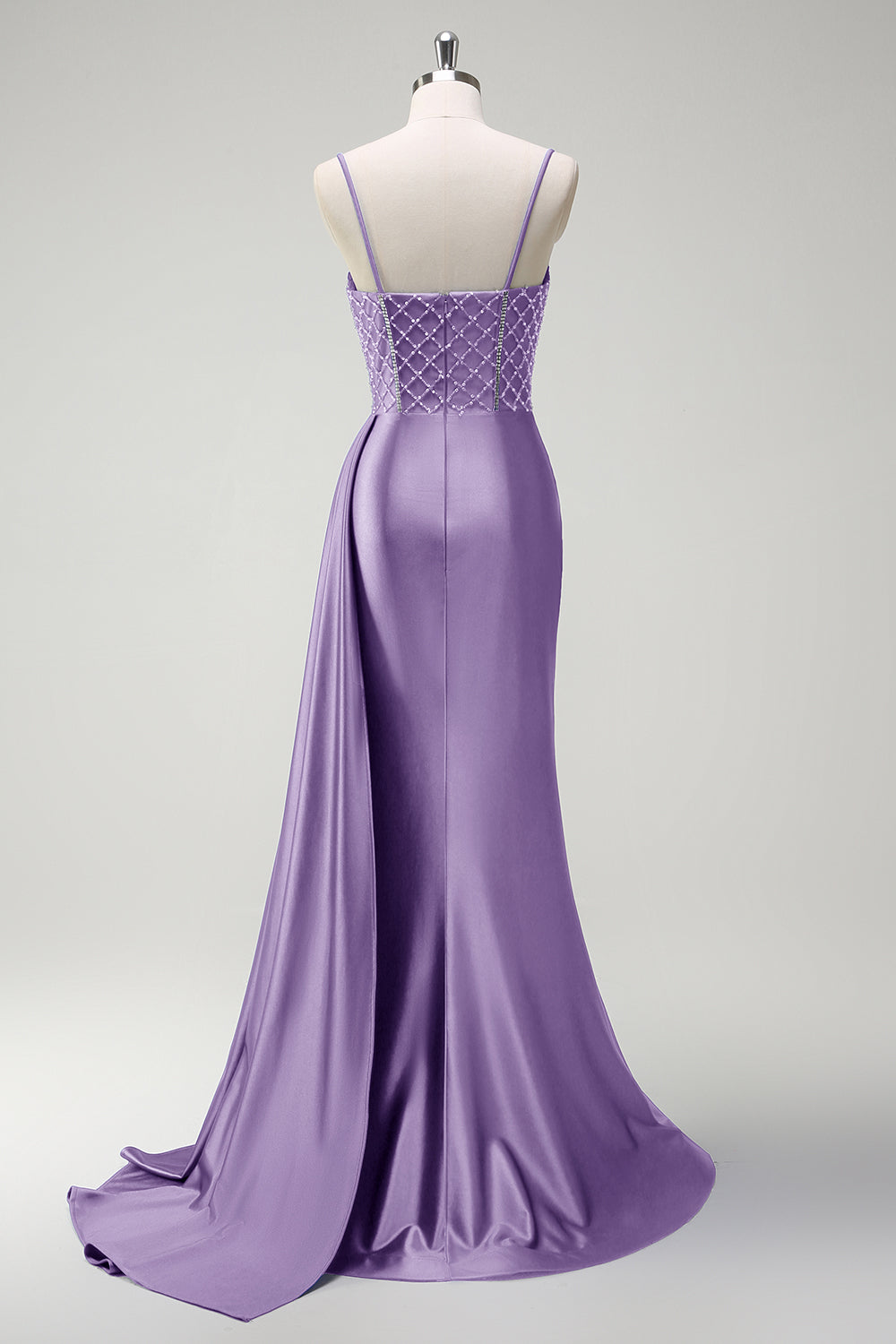 Royal Blue Mermaid Beaded Corset Prom Dress with Sash