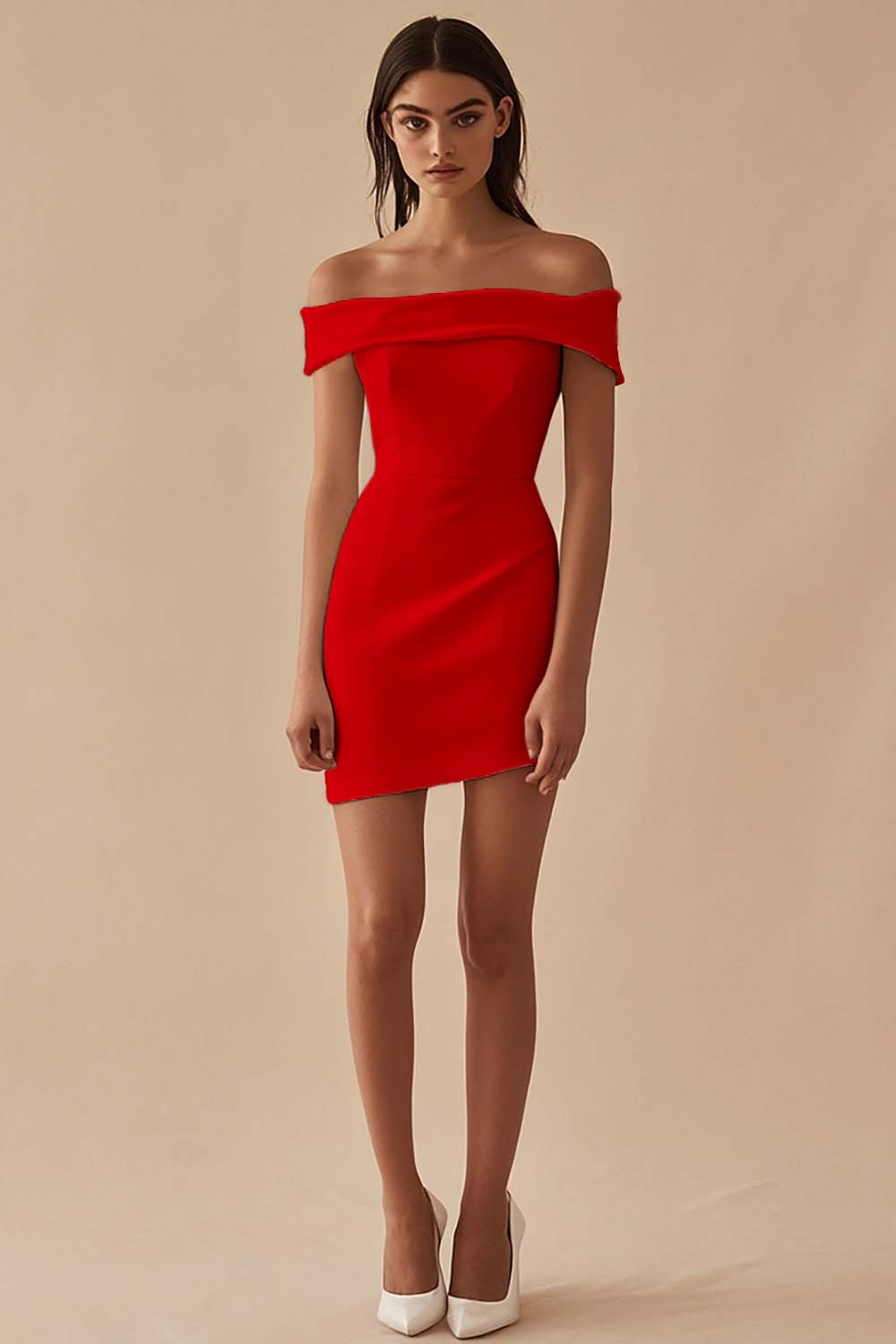 Simple Sheath Off the Shoulder Satin Short White Graduation Dress